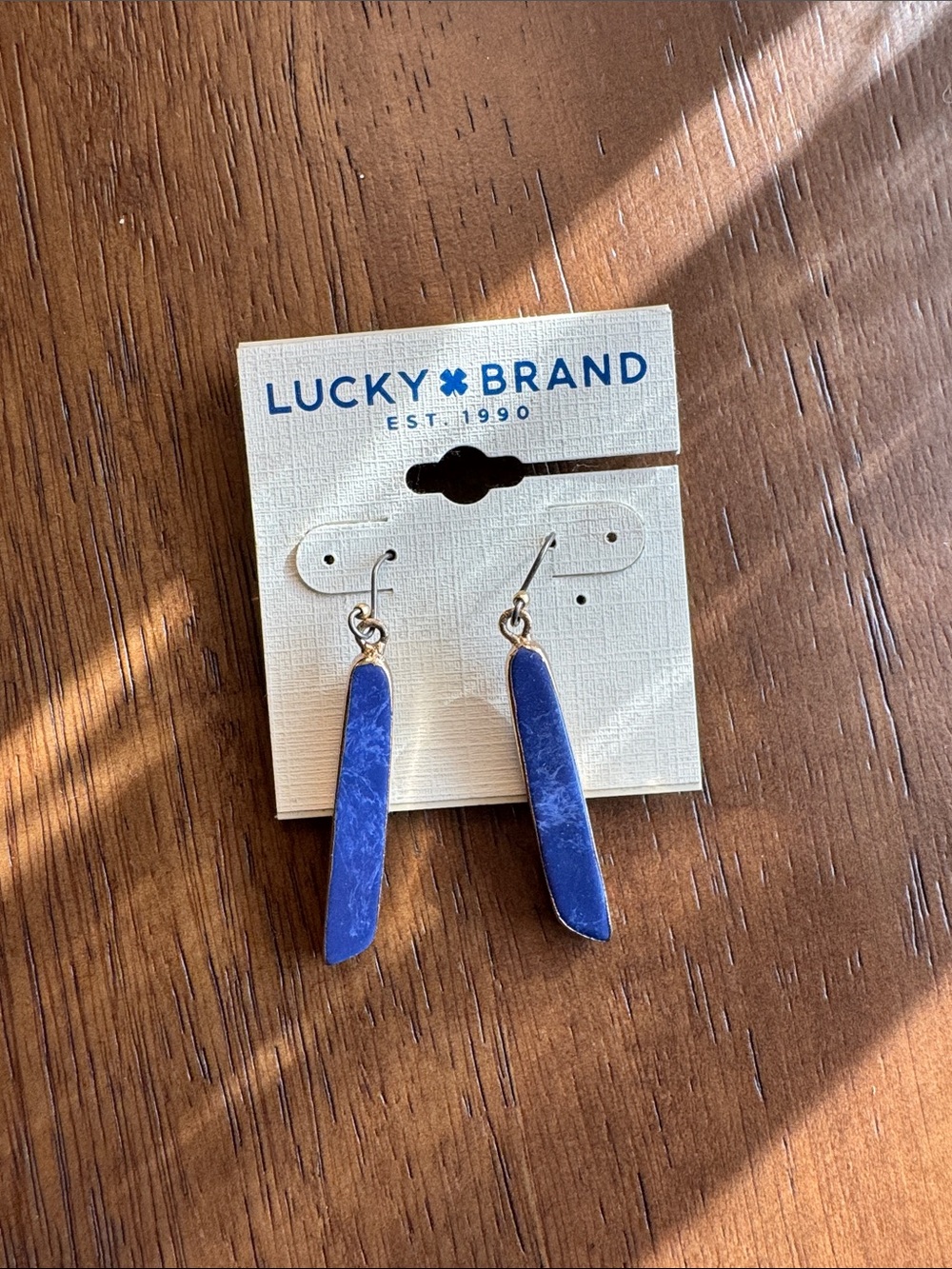 Lucky Brand Royal Blue Slender Stone Drop Earrings